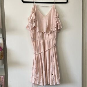 Chic Blush Ruffle Mini Dress